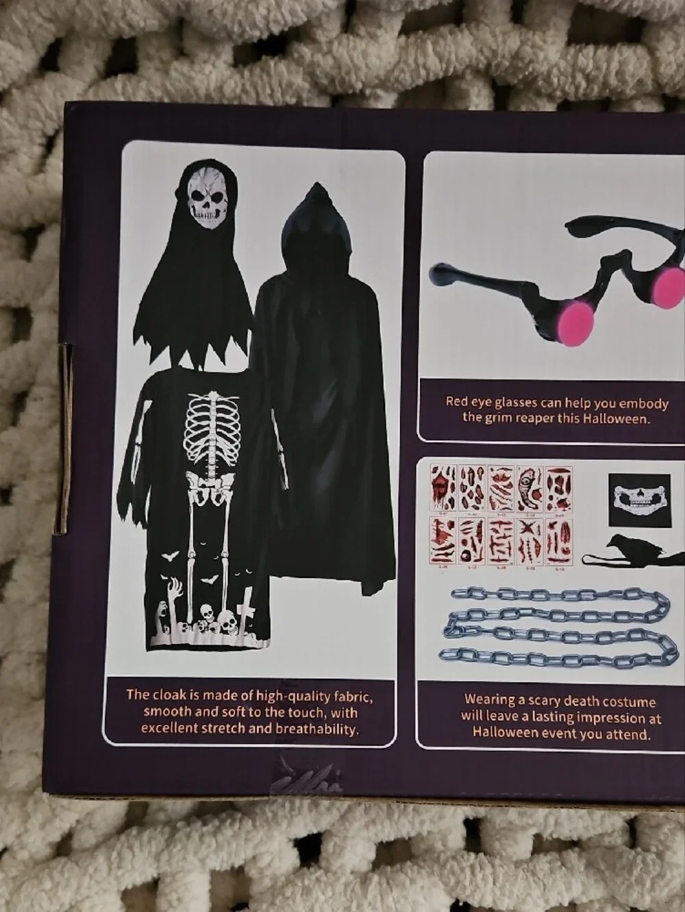Skirfy Kids Black Reaper Costume Set Halloween New Ages 3 + Cosplay